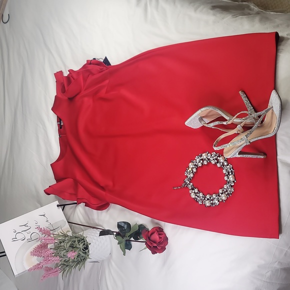 Plus Size Luxury Tommy Hilfiger Career Cocktail Party Red Dress Size 18 W - Picture 15 of 15